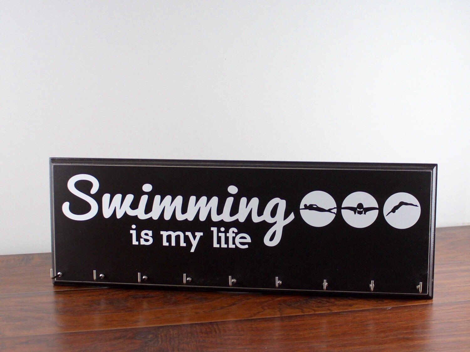 Swimming Ribbons hanger display your swim ribbons and medals