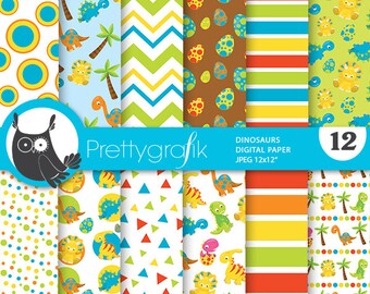 Dinosaurs digital paper, dinosaur scrapbook commercial use, scrapbook papers, background, christmas - PS803