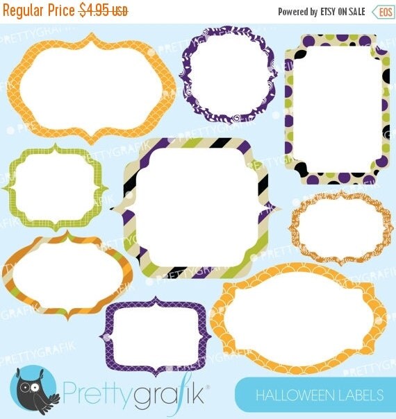 80% OFF SALE Halloween Labels clipart commercial use, vector graphics, digital clip art, digital images - CL572 Il_570xn