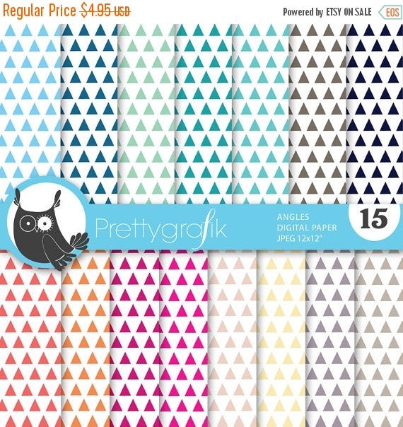 80% OFF SALE triangle geometric digital paper, commercial use, scrapbook papers, background - PS637 Il_570xn