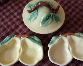 Belmar Pottery of California Pear Bowl and Trays