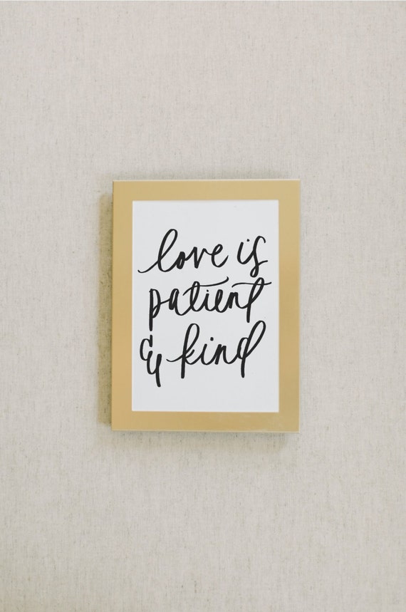 calligraphy is love patient PCBHome Calligraphy is Etsy by on Love Patient Print