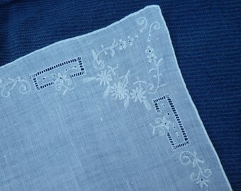 Vintage linen handkerchief #2