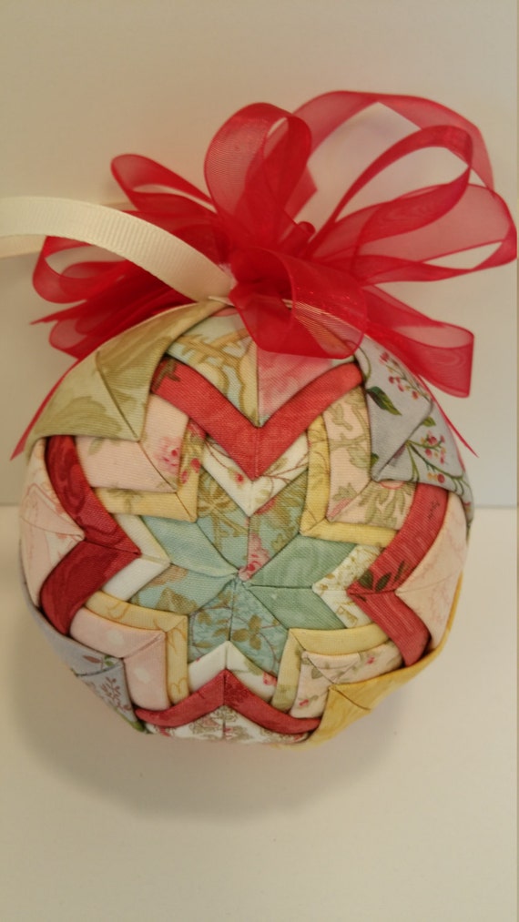Quilted Ornament Ball by CharlottesBliss on Etsy