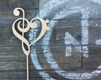 Love Music Note Cake Topper for Weddings Events Parties Laser Cut by Ngo Creations