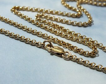 16-36" Gold Chain, "Heavy" 14k Gold Filled Chain, 2.3mm Rollo Chain with Lobster Claw Clasp-Pendent Chain, 14k Minimalist Gold Chain