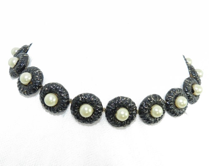 Vintage Mod Choker Necklace, Chanel Style Necklace, Vintage Costume Jewellery, Couture Fashion Necklace, Runway Necklace