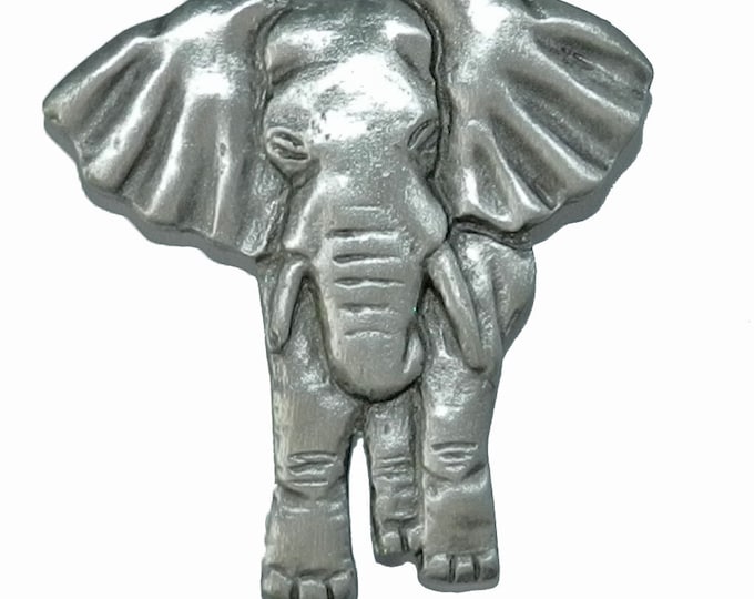 Vintage Elephant Figural Brooch, Signed NR Brooch, Safari Brooch, Collectible Figural, Vintage Jewelry, Elephant Pewter Brooch