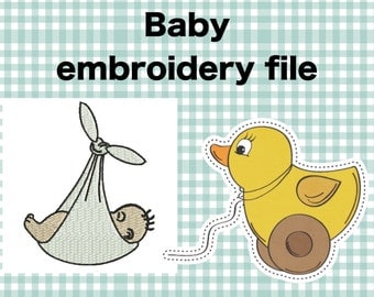 Baby embroidery design , Baby bunting embroidery file