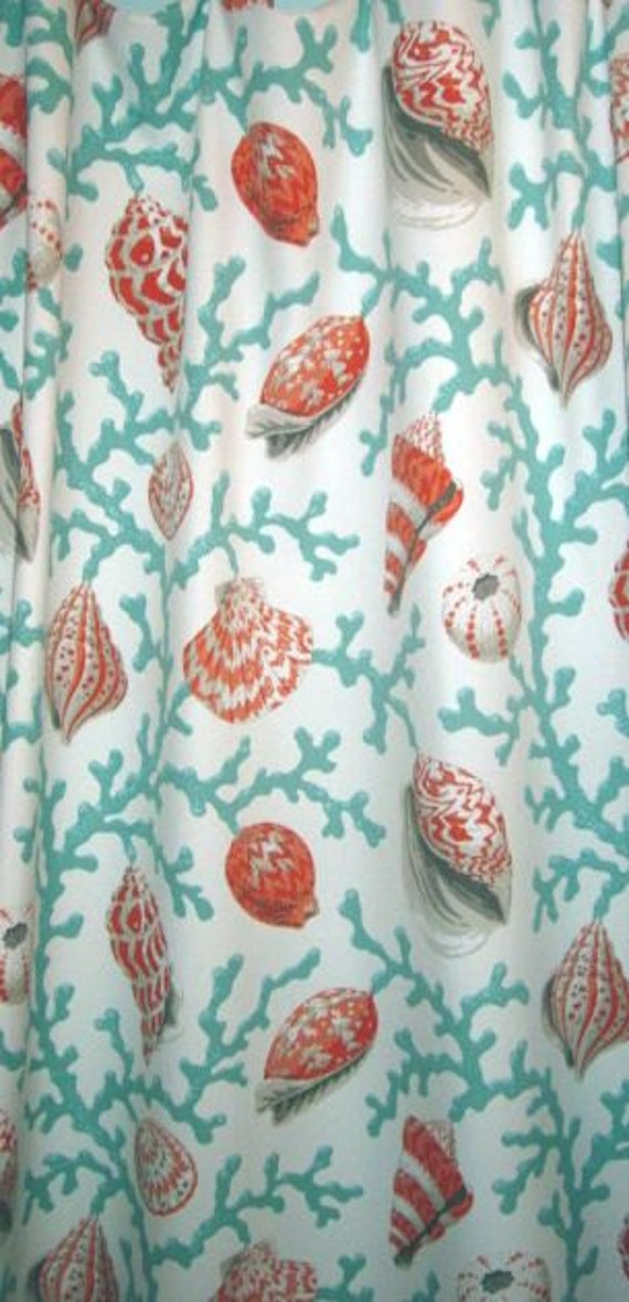 Seashell Shower Curtain Beach Decor Nautical Shower Curtain