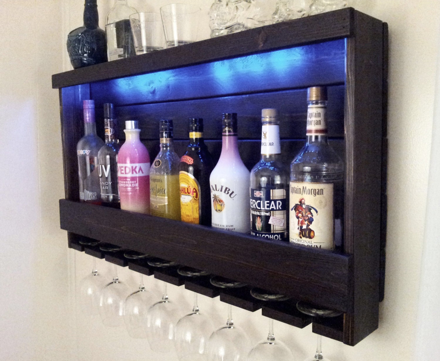 Wine Rack QUICK Ship RUSTIC Lighted Liquor