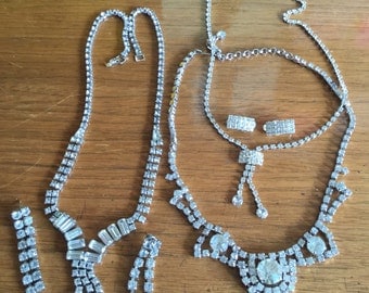 Estate Lot Vintage Rhinestone Jewelry