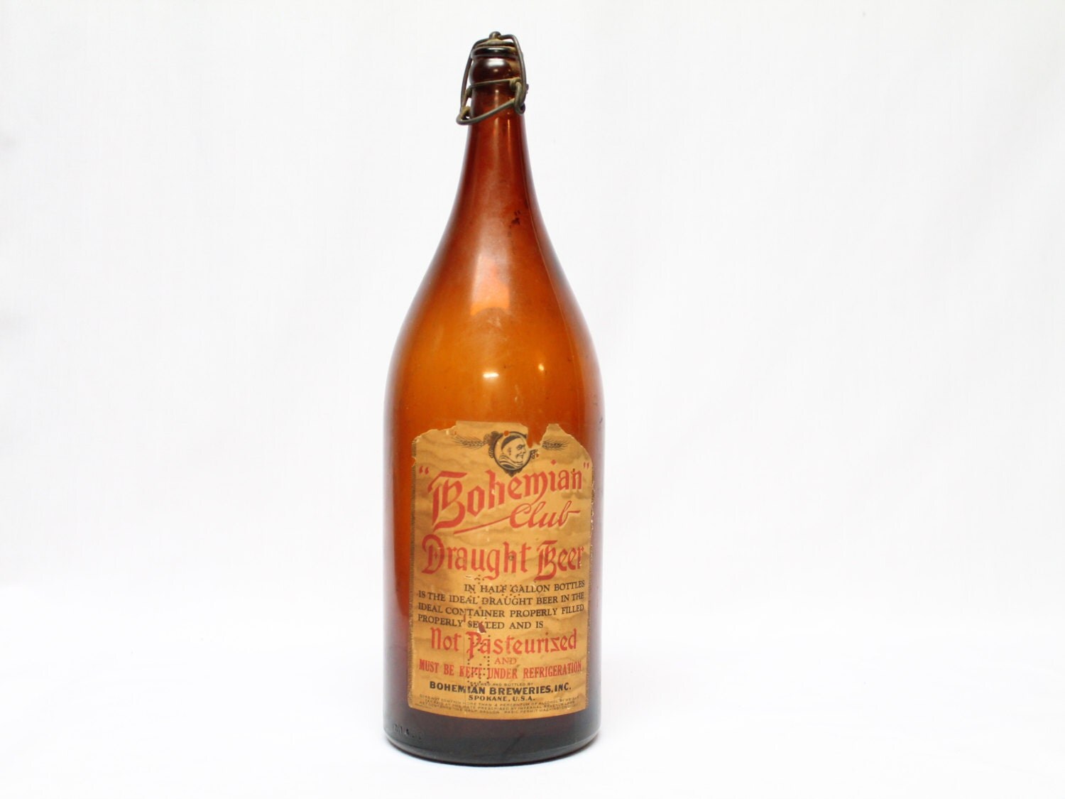 Vintage Bohemian Club Draught Beer large bottle Spokane