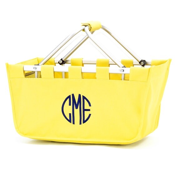 monogrammed picnic basket tote