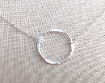 Bridesmaid Gift, Circle Necklace Silver, Infinity Necklace, Eternity Necklace, Sterling Silver Necklace