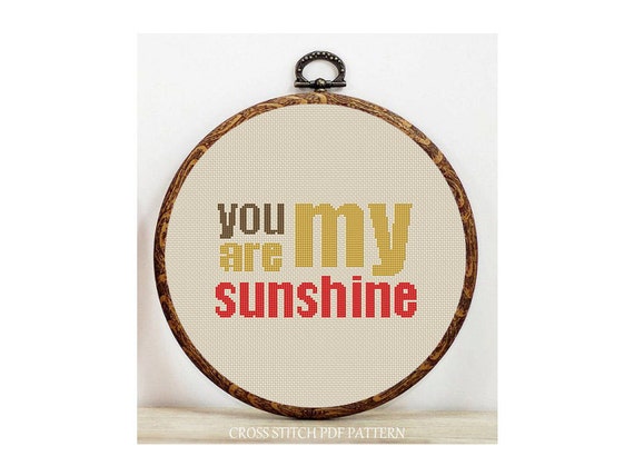 You Are My Sunshine-Cross Stitch Pattern-Modern