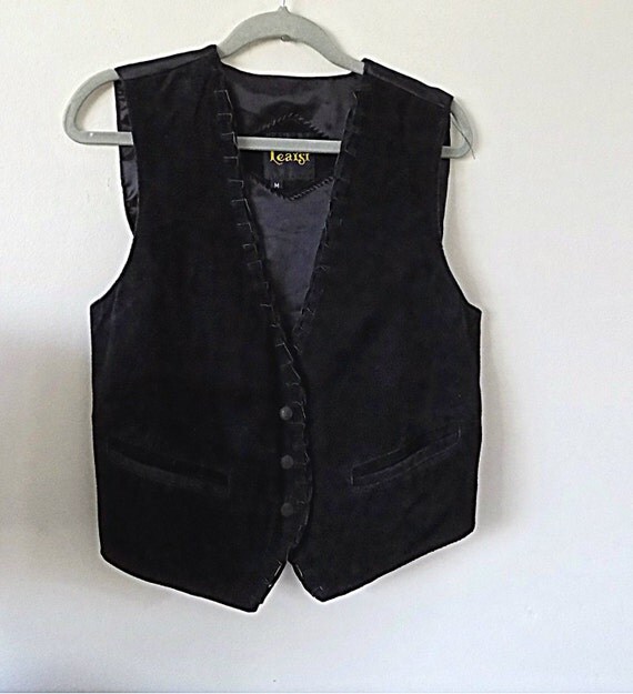 Men's Suede Vest Size M Suede Genuine Leather Medium by Insideredo