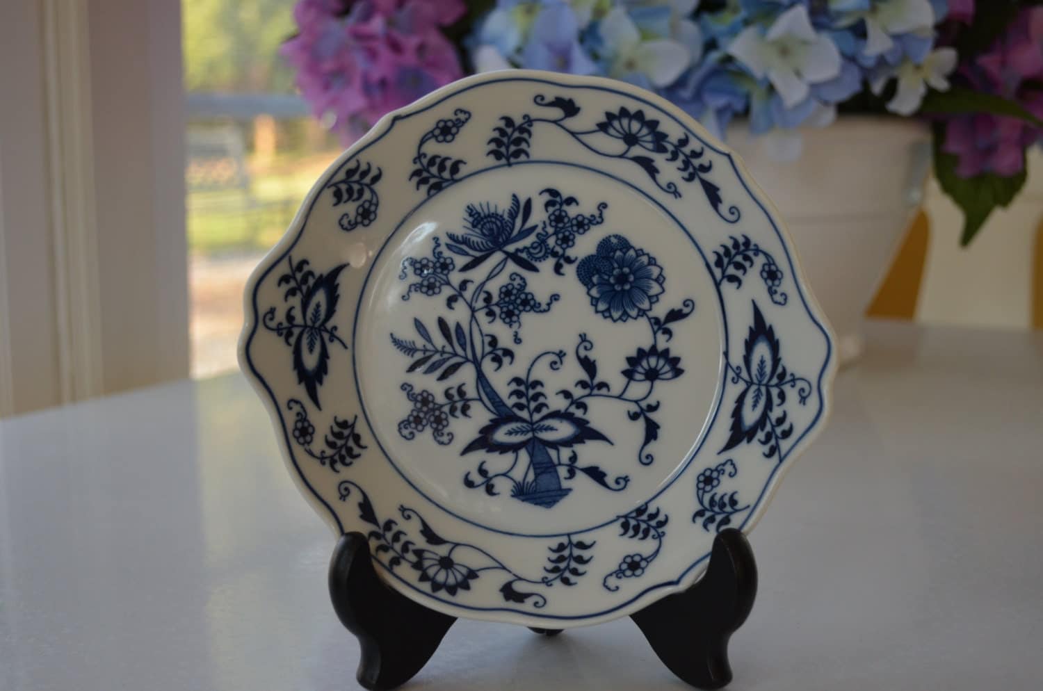 vintage Blue Danube au gratin dish, blue and white flowers, blue onion ...
