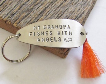 Christmas in Heaven Christmas Gift Grandpa Gift Idea Gift for Him Dad Gift Christmas Present for Son Fathers Day Keychain Personalized Gift