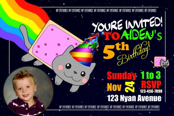 Nyan Cat Birthday invitation