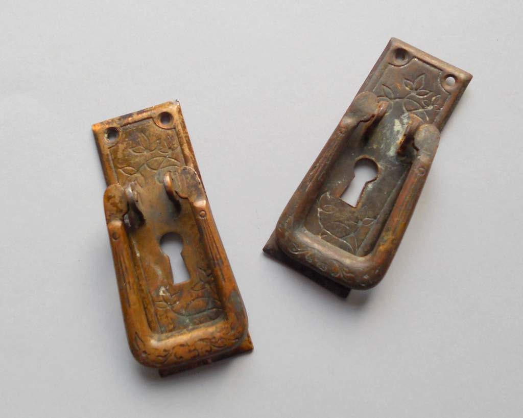 Vintage Key Hole Plate. Set of 2. Furniture Supplies.