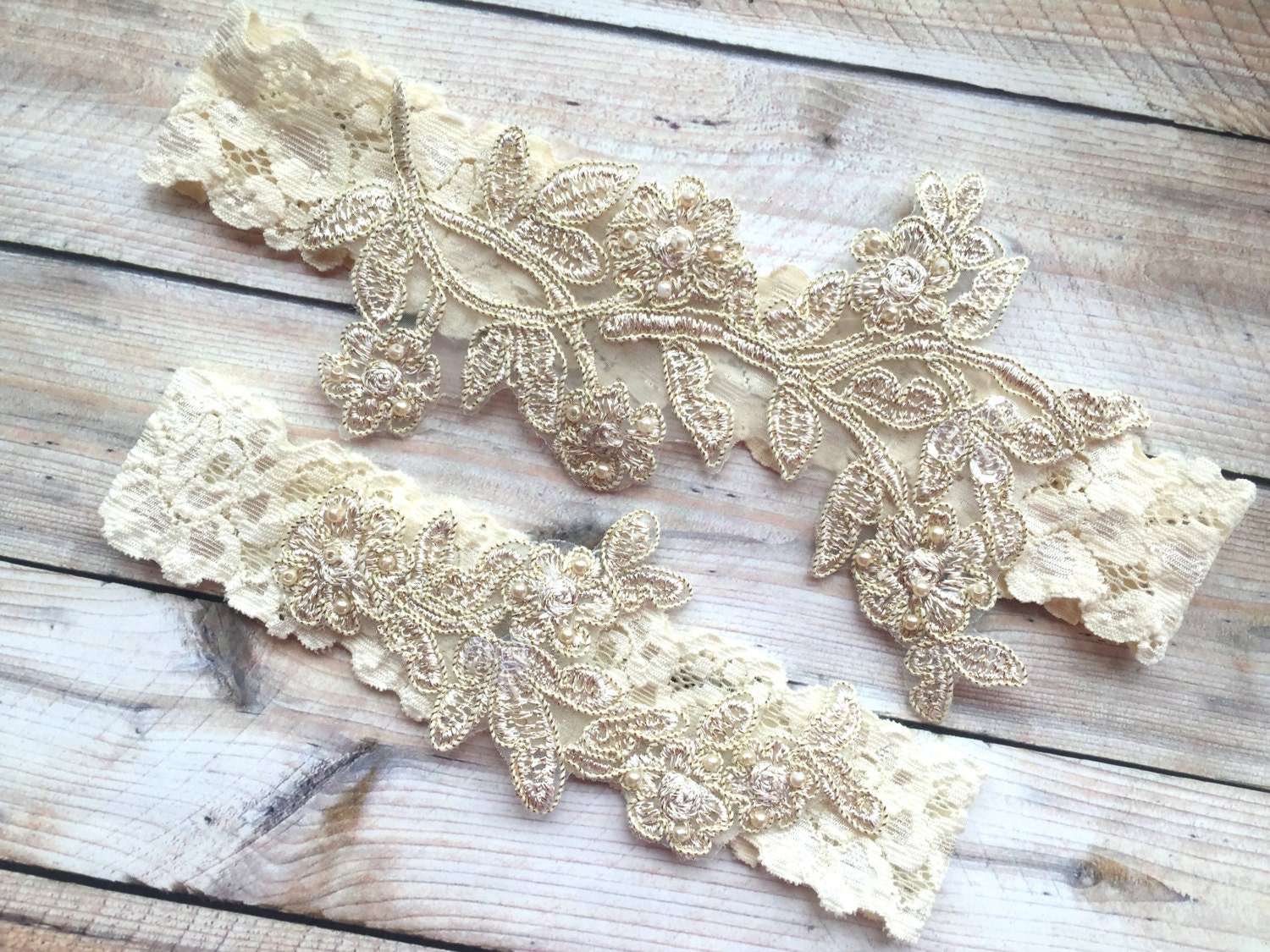 Wedding Garter Gold Gold Bridal Garter Gold Lace Garter