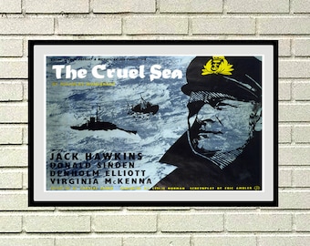 Reprint of the Vintage war movie poster - The Cruel Sea