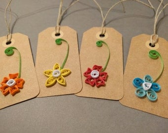 Items similar to Frame Gift Tags Flower Favor Tags Floral Sprigs on Etsy