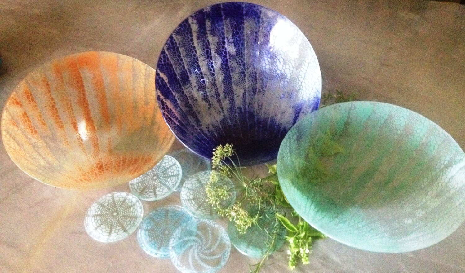 Large Serving Bowls Atlantic Fan Coral Reef by KickingGlass