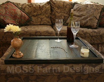 Rustic Serving Tray, Rustic Ottoman Tray, Wooden Tray, Serving Tray, Coffee Table Tray, Rustic Ottoman Tray Decor, Table Top