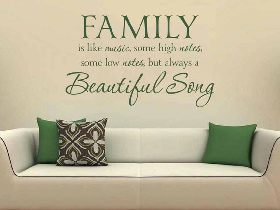 Items similar to Family  Wall Quote  Family  is Like Music  