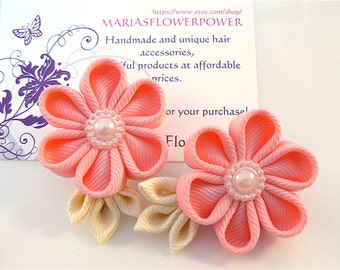 Handmade Kanzashi girls women ladies hair clips bows- buy in UK,shipping worldwide