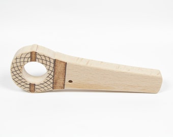 Personalized Microphone Teether, Wooden Teether, Natural Wood Teether, Organic Wood Teether, Wooden Baby Toy, Wooden Teething Ring