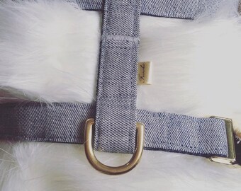 Adjustable dog harness "Vintage denim"