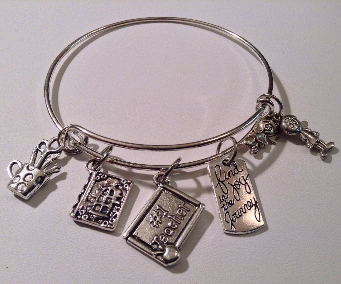 Handcrafted My Favorite Teacher Charm Bracelet Expandable
