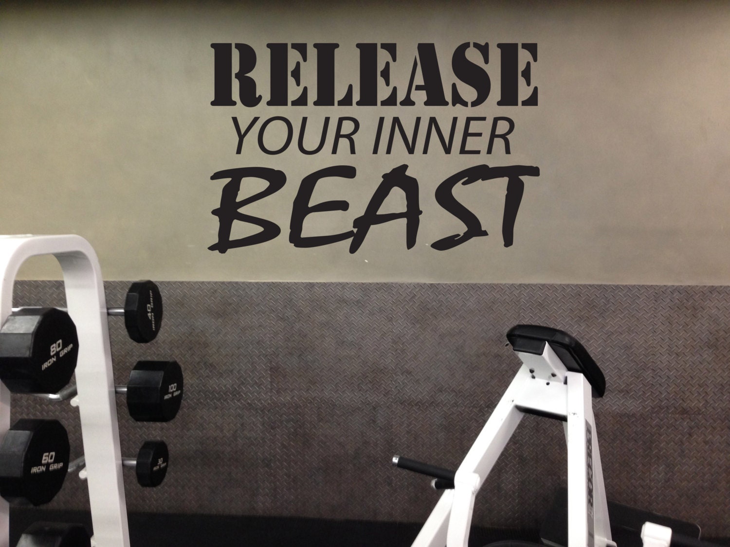 Fitness Quote Wall Decal Release Your Inner Beast Typography