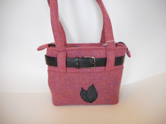 pink harris tweed bag