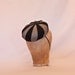 Unique black, white and grey pleated wool pill box hat