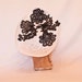 Handmade white side hat with black lace overlay and tulle frill