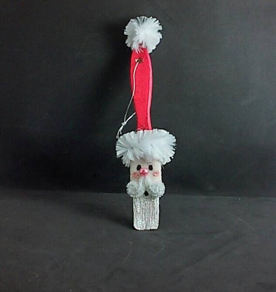 Santa paint brush ornaments set of 4 by CANBEADZ247 on Etsy