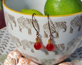 Light Siam Swarovski Crystal Earrings