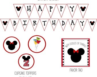 Minnie Mouse Birthday Party, Minnie Mouse Birthday Decorations, Minnie Mouse Party Decorations, Minnie Mouse Decorations - DOWNLOAD