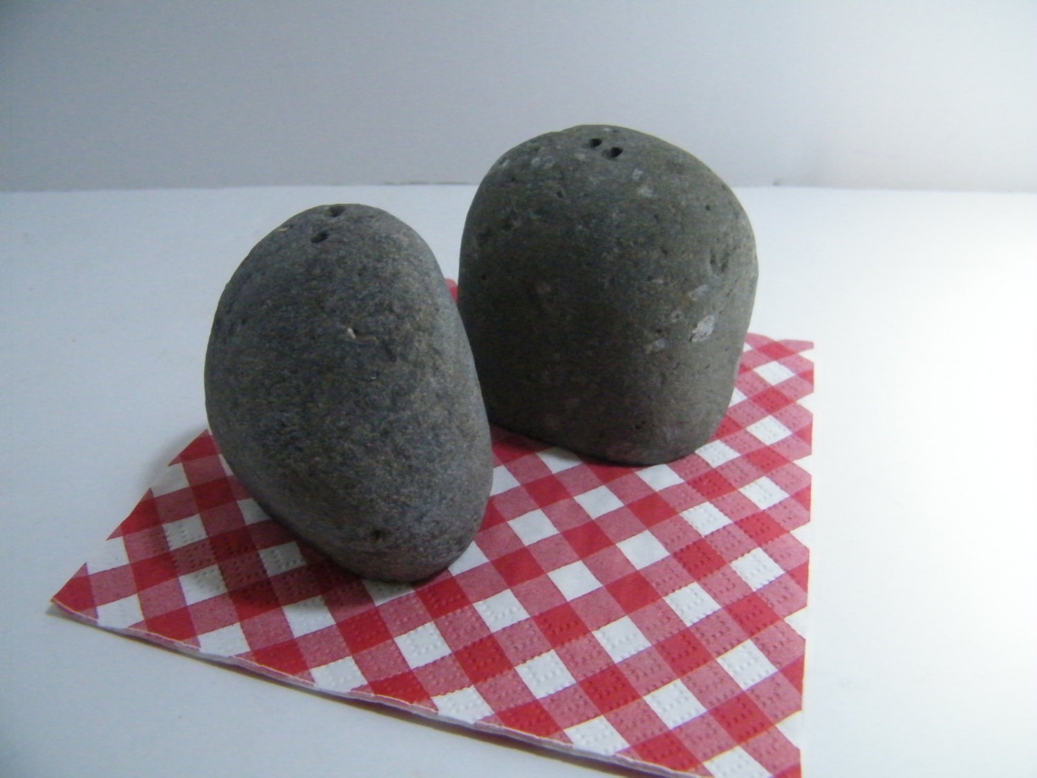 Stone Salt and Pepper Shakers