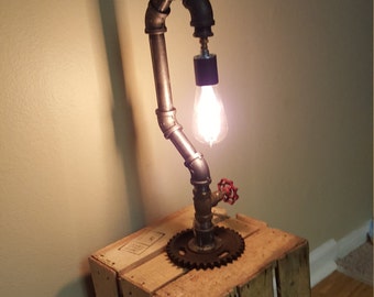 steampunk pipe lamp