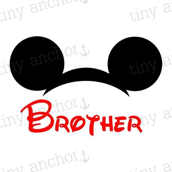 PRINTABLE Brother Mickey Mouse Ears Disney Vacation Iron On Transfer *INSTANT DOWNLOAD* Il_570xn