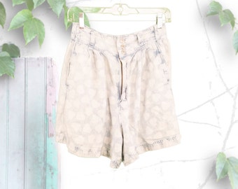 High Waisted Bleached Heart Jean Shorts by Jordache