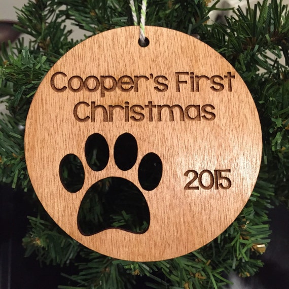 Personalized Dog Wood Christmas Ornament