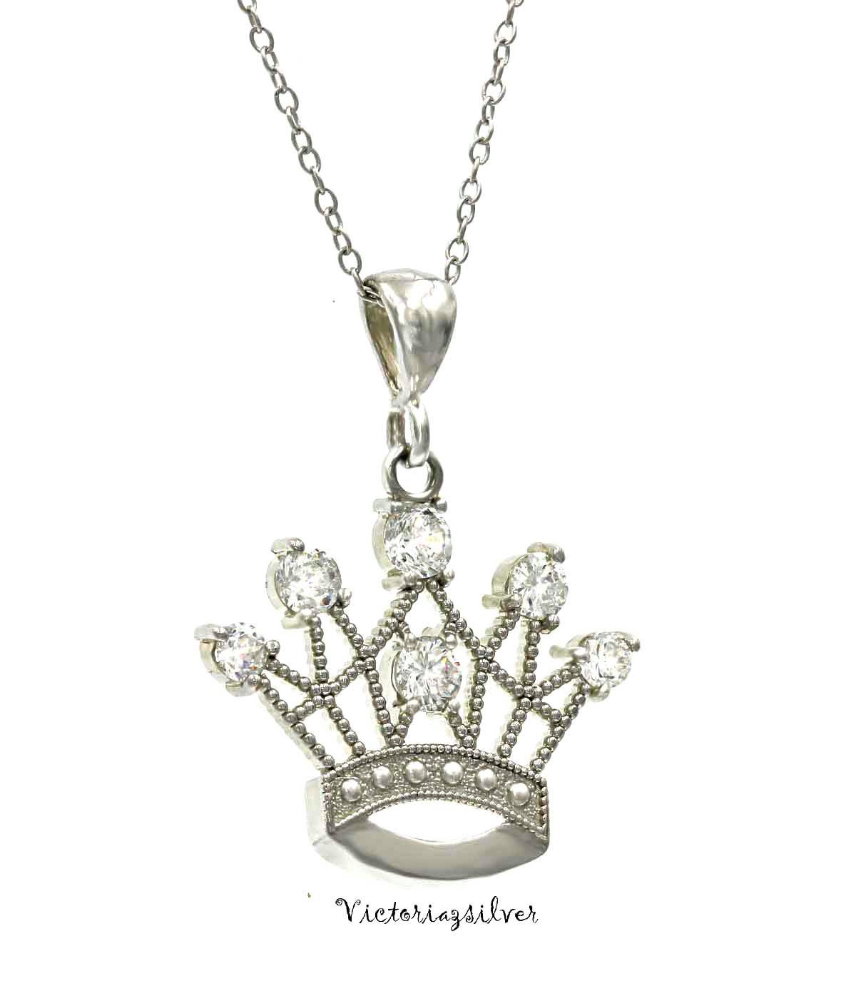 925 Sterling Silver Rhodium Plated Tarnish Free Crown