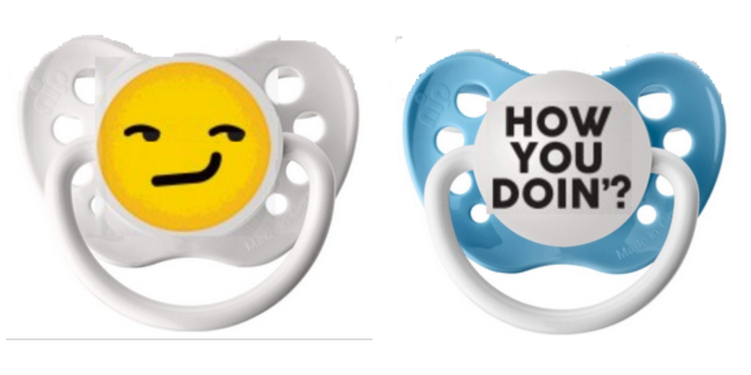 Emoji Baby Pacifier How You Doing Pacifier by MomandBabyBoutique