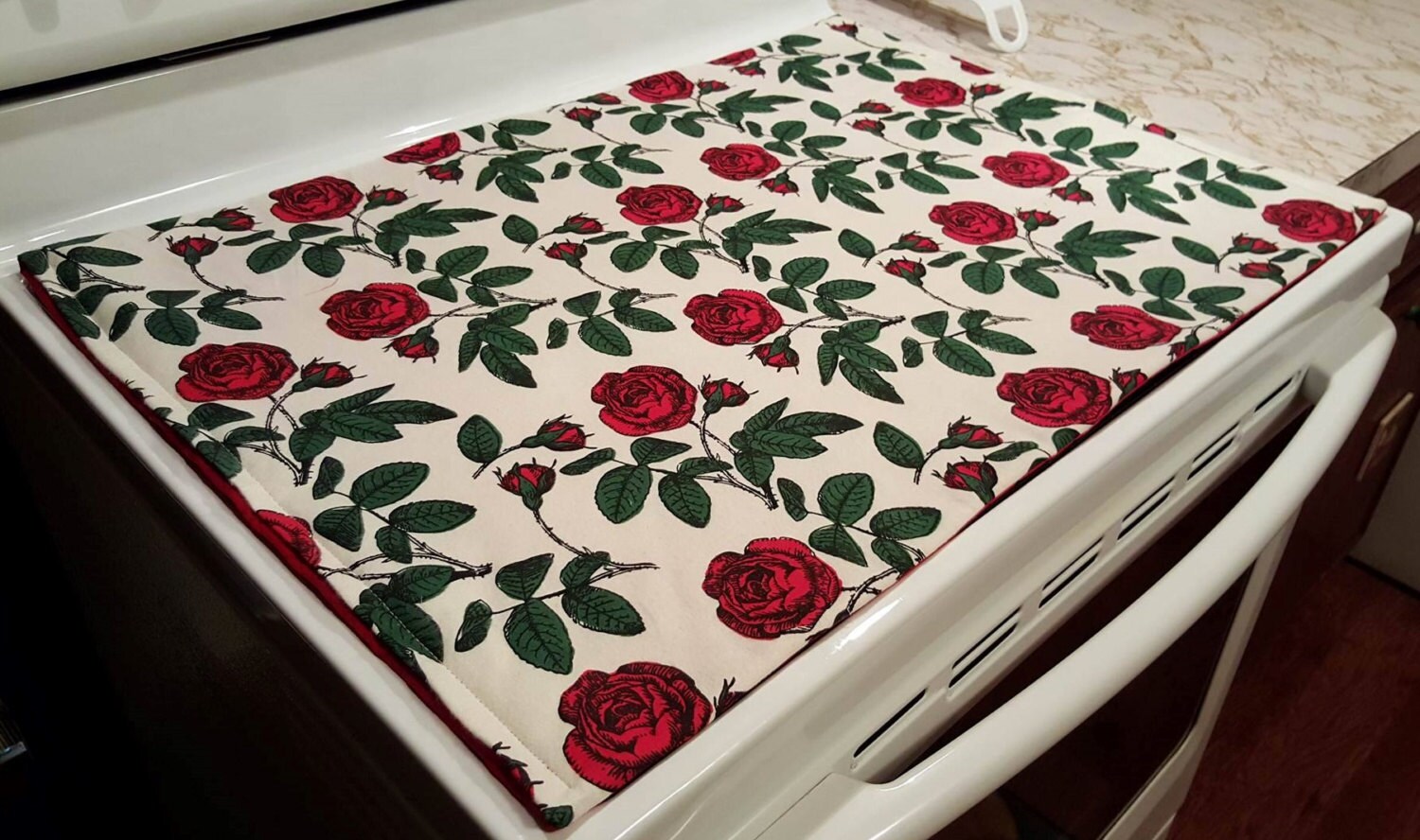 Red Roses Glass Stove top / Cook top Cover & Protector